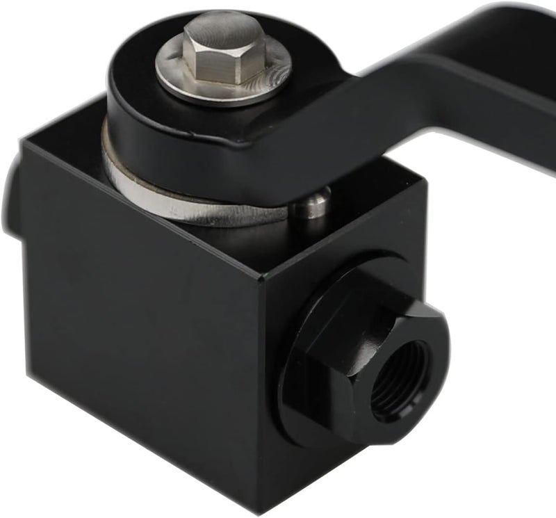 KRD PERFORMANCE 18 Brake Line Lock Shut Off Valve 18 NPT Fuel Flow Control Cut Off Valve Black Billet Aluminium - Image 5