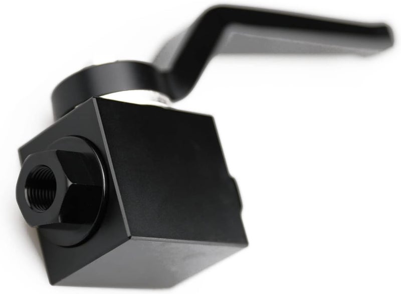 KRD PERFORMANCE 18 Brake Line Lock Shut Off Valve 18 NPT Fuel Flow Control Cut Off Valve Black Billet Aluminium - Image 4