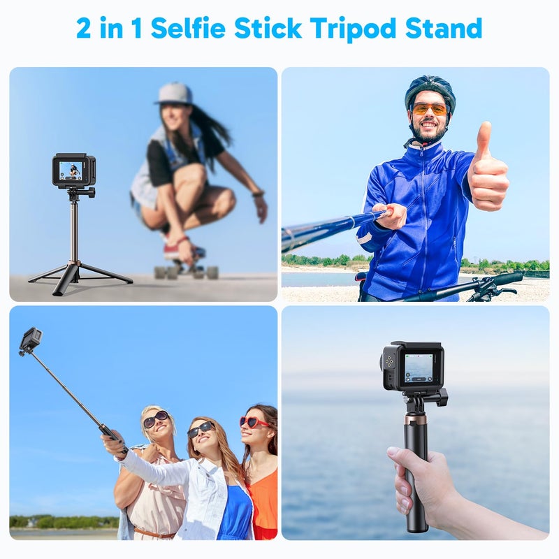 AKASO 60cm Selfie Stick Extendable Tripod Stand Compatible with AKASO, SJCAM, GoPro Hero 13/12/11/10/9/8/7/Max, DJI Osmo Action 5/4/3, and Other Action Cameras - Image 5