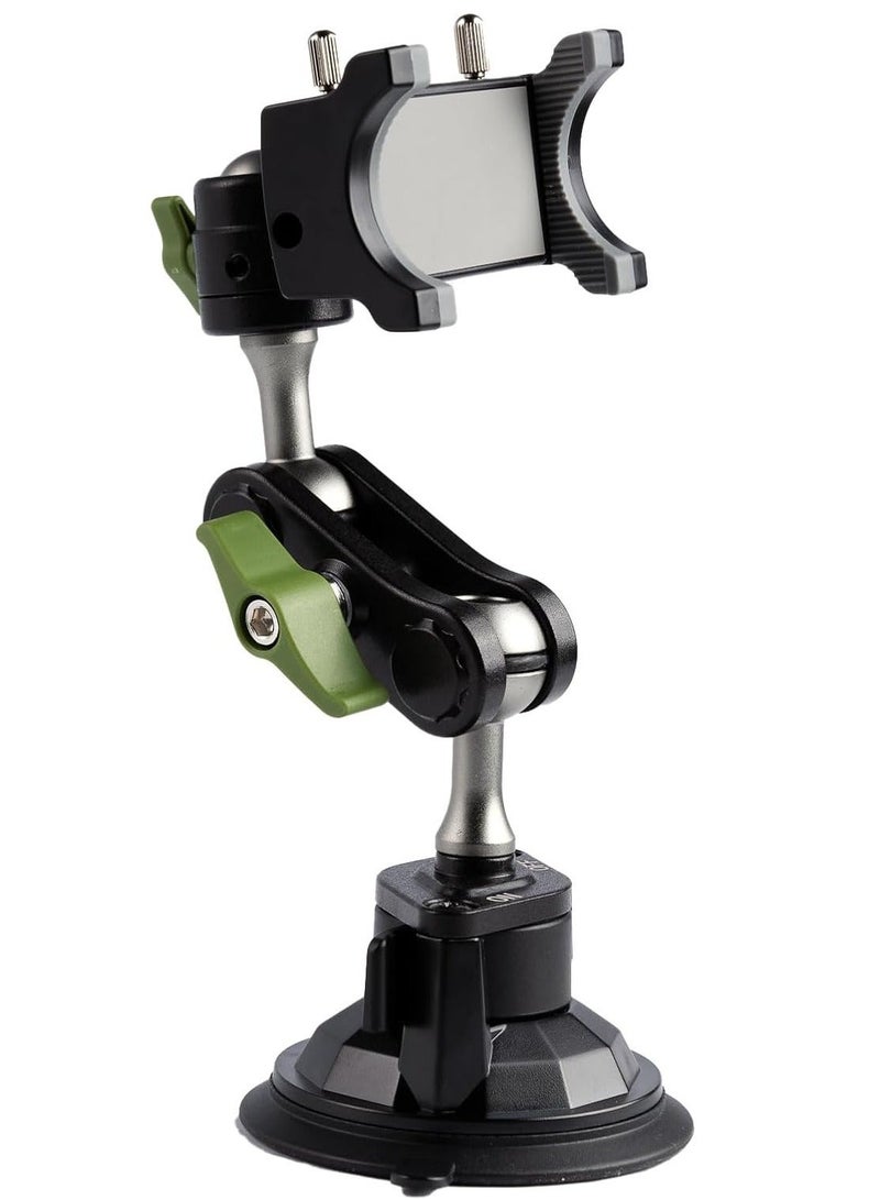 ELTRAZONE Car Phone Mount for Video Recording – Universal Magic Arm Suction Holder for Windshield, Dashboard & Vlog Shooting – Hands-Free Smartphone Stand with 360° Rotation, Strong Suction Cup, Adjustable Viewing Angle – Perfect for Vloggers, Content Creators, and GPS Navigation - Image 1