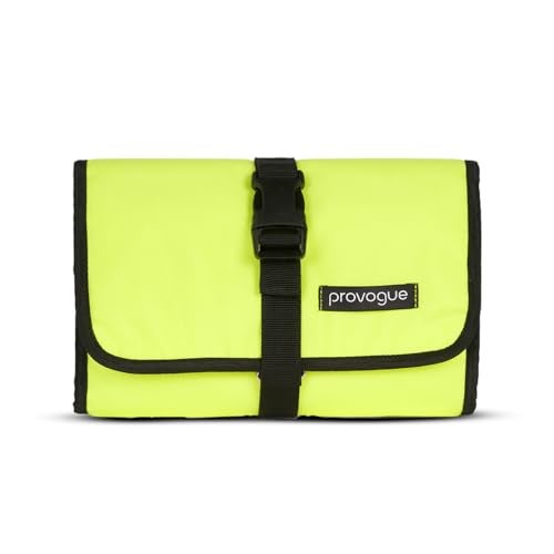 Provogue Trifold Toiletry Kit for Men and Women, Polyester Cosmetic kit, Travel Organiser Pouch with Foldable Design and Buckle Closure, Travel Accessory for Men and Women, Glow Lime - Image 1