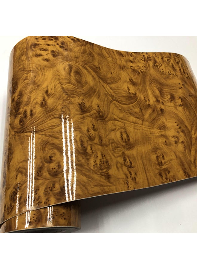 Car Wood Grain Sticker Car Interior Film High Gloss Wood Grain Vinyl Decal Color Change Film Bright Surface Mahogany Grain Center Control Film Modified Renovation Sticker 30x100cm - Image 1