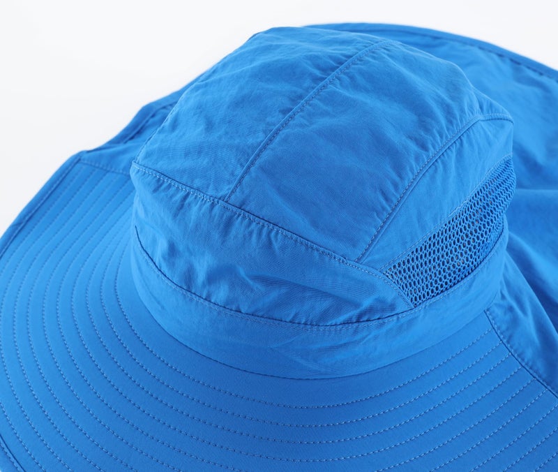 Home Prefer UPF50 Wide Brim Kids Sun Hat Neck Flap Boys Sun Protection Beach Hat Royal Blue Medium - Image 5