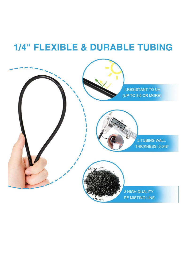 general Misters for Outside Patio, 100FT Misting Cooling System for Patio, 100FT (30M) Misting Line+28 Mist Nozzles+3/4" Brass Adapter, Pre-Assembled Garden & Greenhouse Watering System - Image 4