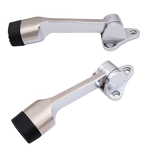 Atom Door Stopper | Kickdown Door Stop with One Touch | Adjustable Height & Rubber Tip 1.5 Inches, Door Stops (CPSS Finish, DS003), Pack of 2 - Image 2