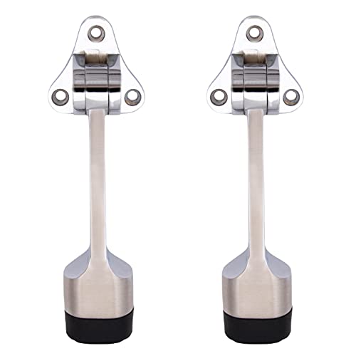 Atom Door Stopper | Kickdown Door Stop with One Touch | Adjustable Height & Rubber Tip 1.5 Inches, Door Stops (CPSS Finish, DS003), Pack of 2 - Image 1