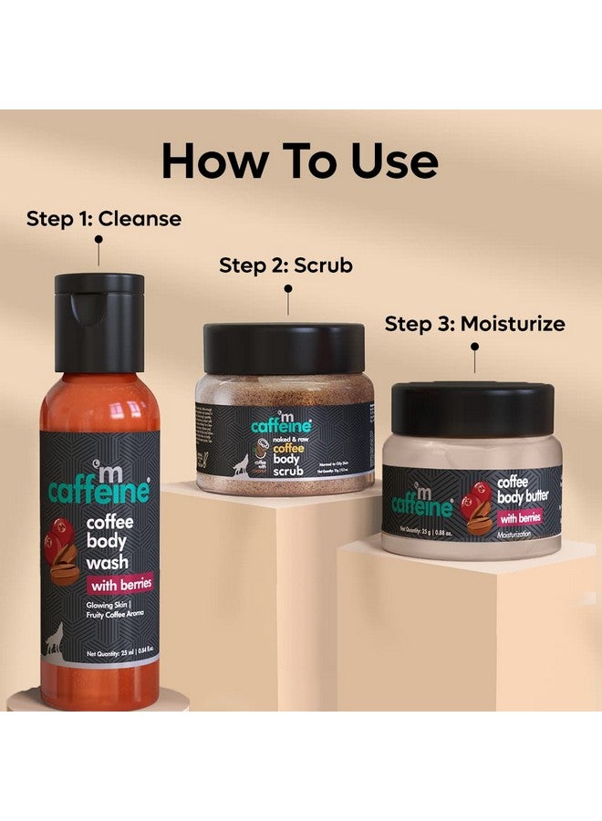MCaffeine Mcaffeine Body Care Gift Set With Berries Body Wash Body Scrub & Body Butter | Gift Set For Men And Women | Fathers Day Gift Box With 3 Travel Sized Premium Mcaffeine Products  - Image 4