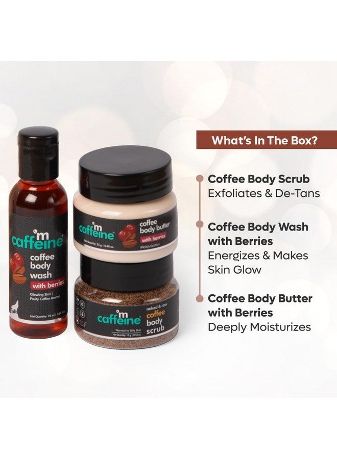 MCaffeine Mcaffeine Body Care Gift Set With Berries Body Wash Body Scrub & Body Butter | Gift Set For Men And Women | Fathers Day Gift Box With 3 Travel Sized Premium Mcaffeine Products  - Image 3
