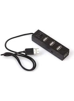 Dark 4 Port USB2.0 Hub with On/Off Button  - Image 1
