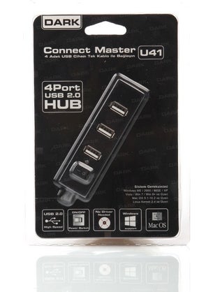 Dark 4 Port USB2.0 Hub with On/Off Button  - Image 4