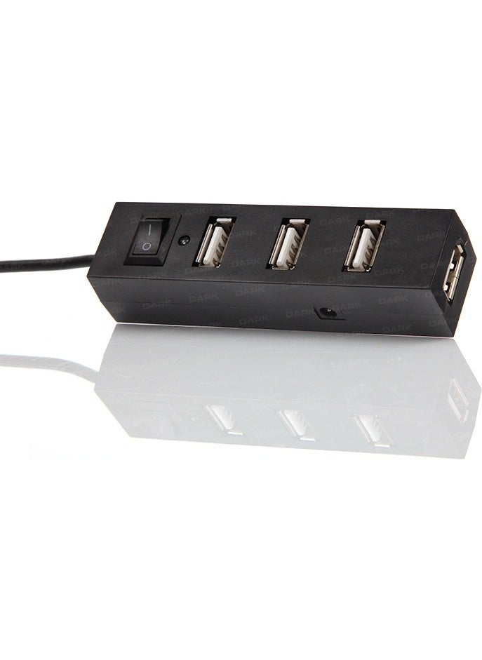 Dark - 4 Port USB2.0 Hub with On/Off Button - Image 1