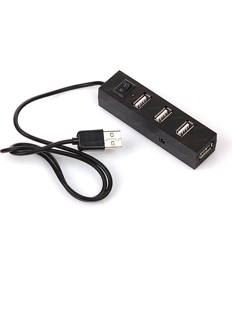 Dark - 4 Port USB2.0 Hub with On/Off Button - Image 1