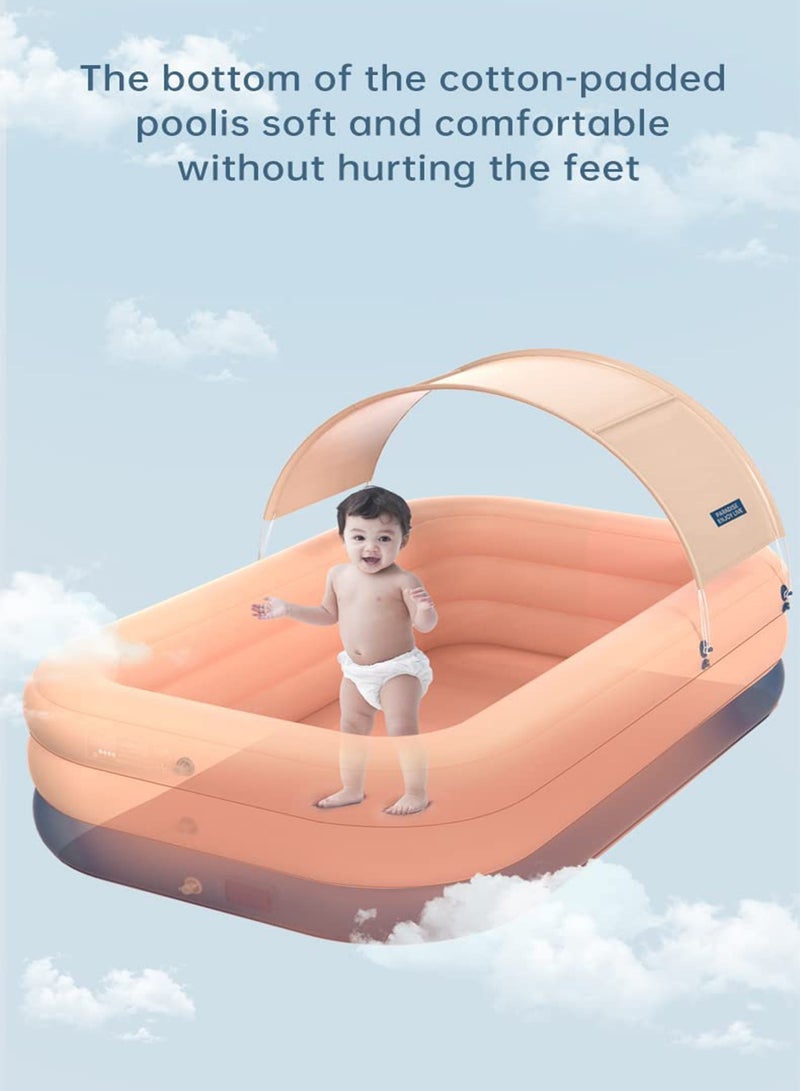 LIMOS Inflatable Swimming Pool with Sun Shade Automatic Family Pool for Kids & Adults - Image 5