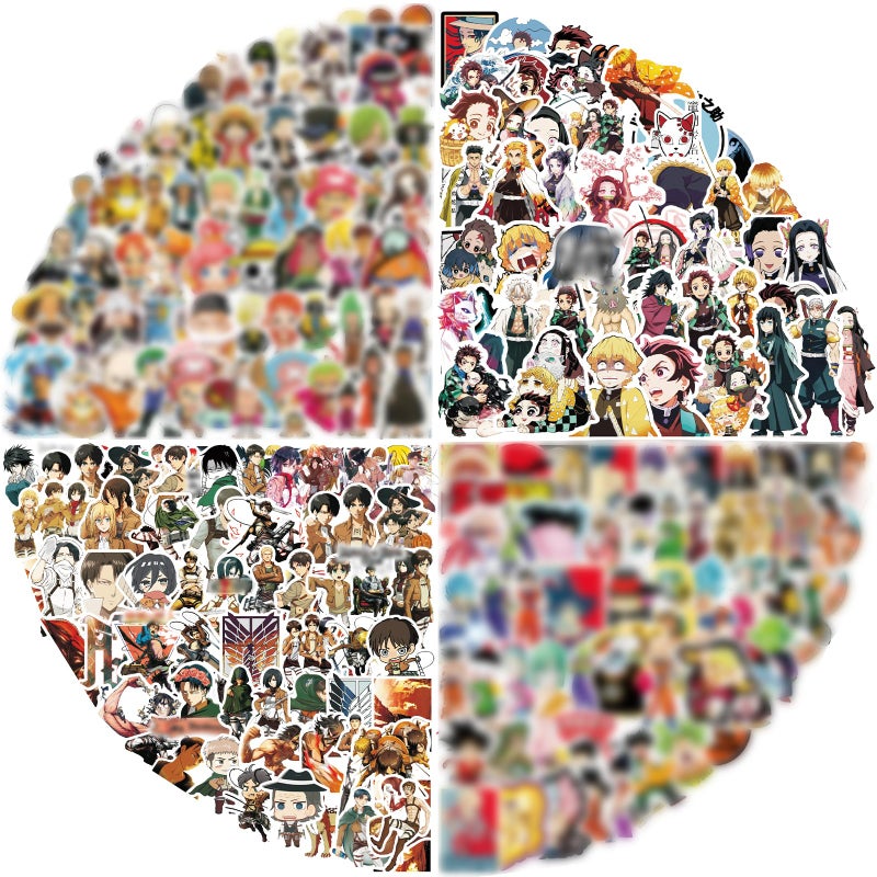 Arme Anime Stickers Mixed Pack,300Pcs Mixed with Classic Anime Theme Sticker Pack,Vinyl Waterproof Stickers and Decals for Bottles, Laptops, Skateboards and Notebooks, Stickers for Adults&Kids&Teens - Image 1