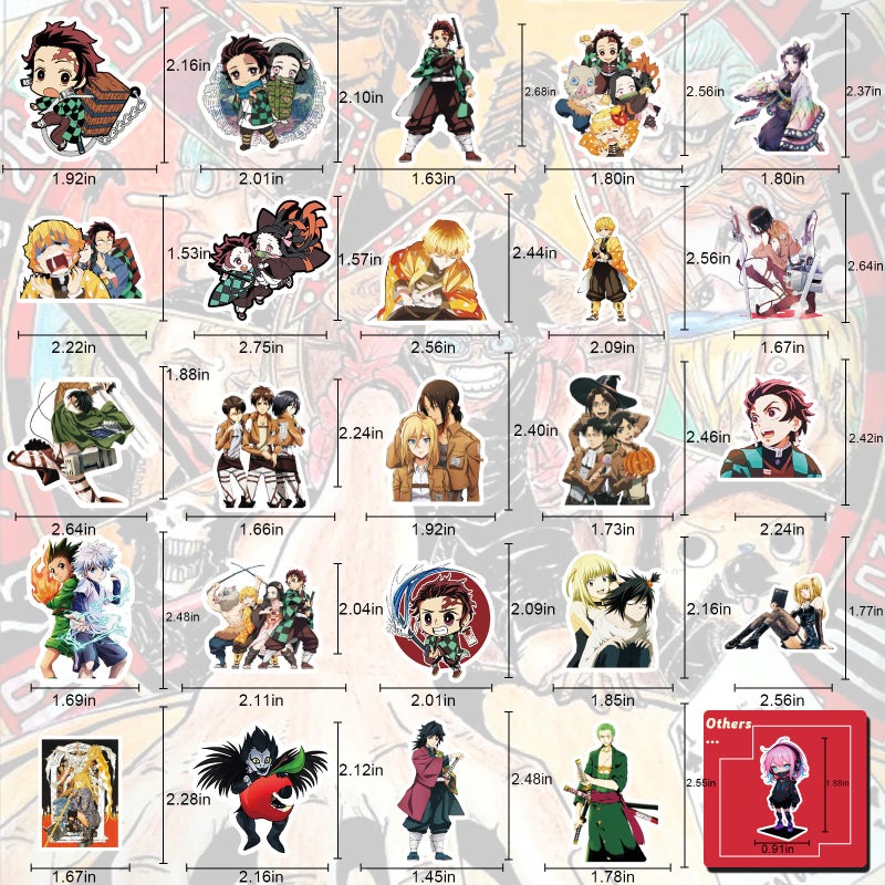 Arme Anime Stickers Mixed Pack,300Pcs Mixed with Classic Anime Theme Sticker Pack,Vinyl Waterproof Stickers and Decals for Bottles, Laptops, Skateboards and Notebooks, Stickers for Adults&Kids&Teens - Image 2