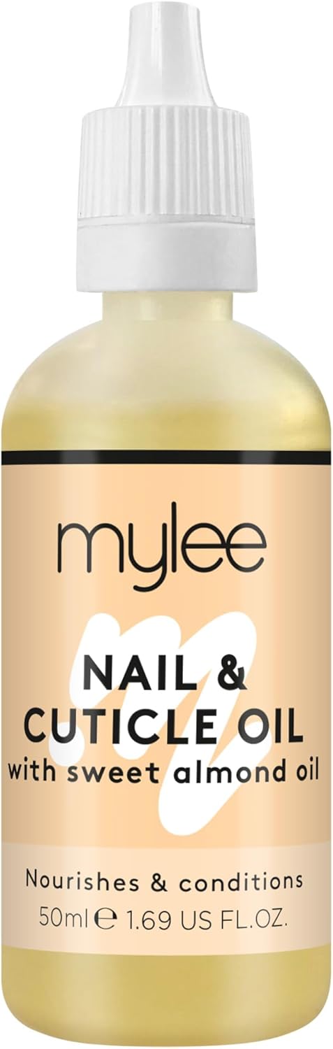 Mylee Sweet Almond Nail Cuticle Oil 50ml Deeply Hydrating Nourishing Cuticle Conditioner Oil NonGreasy Formula and Leaves No Sticky Residue Lightly Scented With Almond Oil