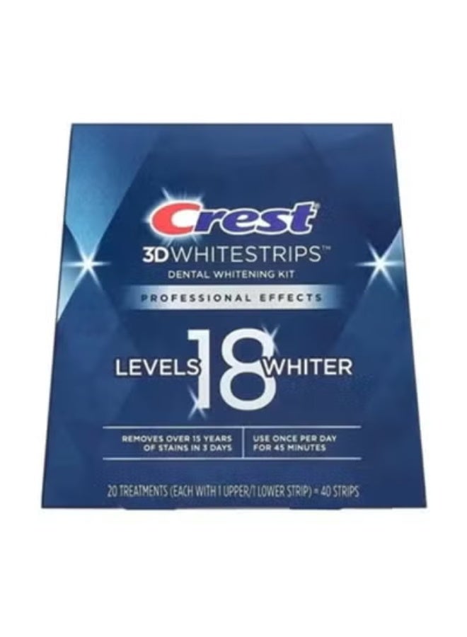 طقم شرائط تبييض الأسنان كريست 3D وايت من 40 قطعة