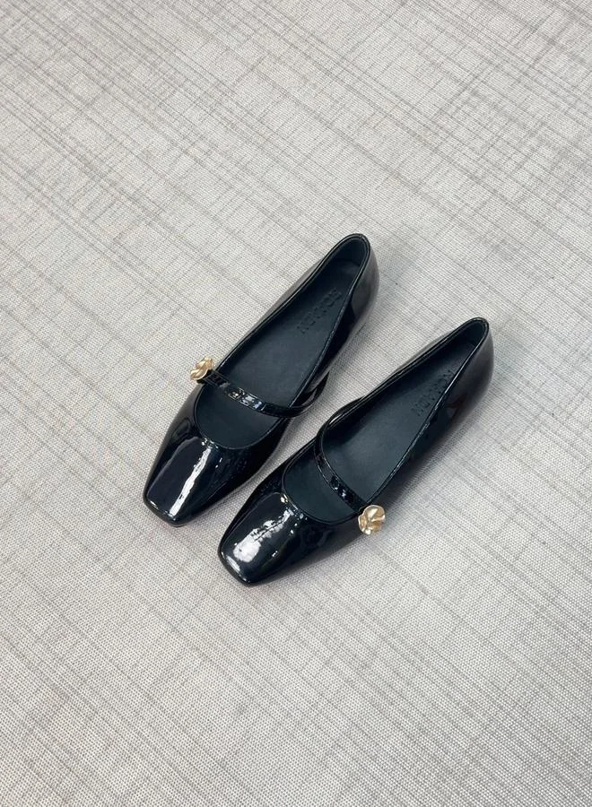 Take Two Women Black Patent Leather Mary Jane Shoes