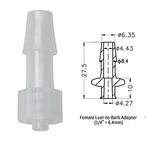 MEETOOT 10pcs Male Luer Lock 1/4" PP Hose Barb Adapter for Laboratory Biochemical/Analytical Instruments, Food Machinery and Aquarium Equipment - Image 5