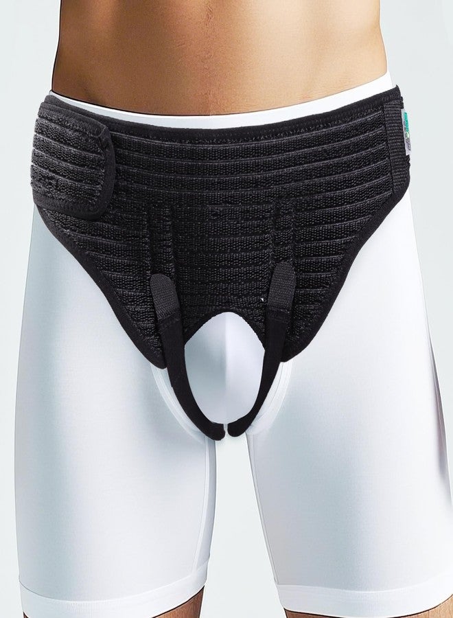 lefeke Hernia Belts for Men Inguinal, Hernia Support Brace for Groin Pain Relief, Hernia Truss for Bilateral, Adjustable Waist Guard Left or Right Side(M with 4 Compression Pads) - Image 1