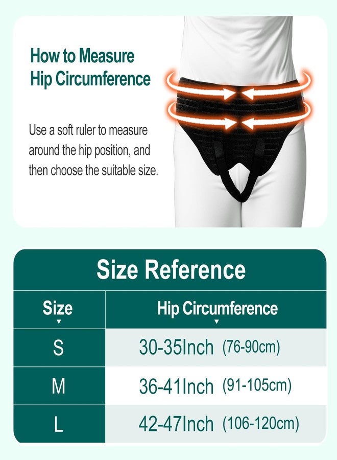 lefeke Hernia Belts for Men Inguinal, Hernia Support Brace for Groin Pain Relief, Hernia Truss for Bilateral, Adjustable Waist Guard Left or Right Side(M with 4 Compression Pads) - Image 5