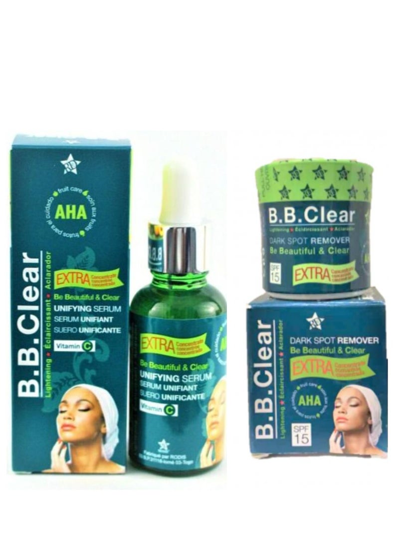 B.B.clear The Best Set Of Lightening Serum 5 In 1 30 ml + Dark Spot Remover 15 SPF 30 ml Two Pcs