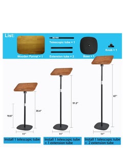 Beauenty Book Stand for Reading Adjustable Podium Stand for Bible, Music Sheet, Recipe Cook Book Display Stand Wooden Floor Holder with Page Paper Clip, black 1PC  - Image 4