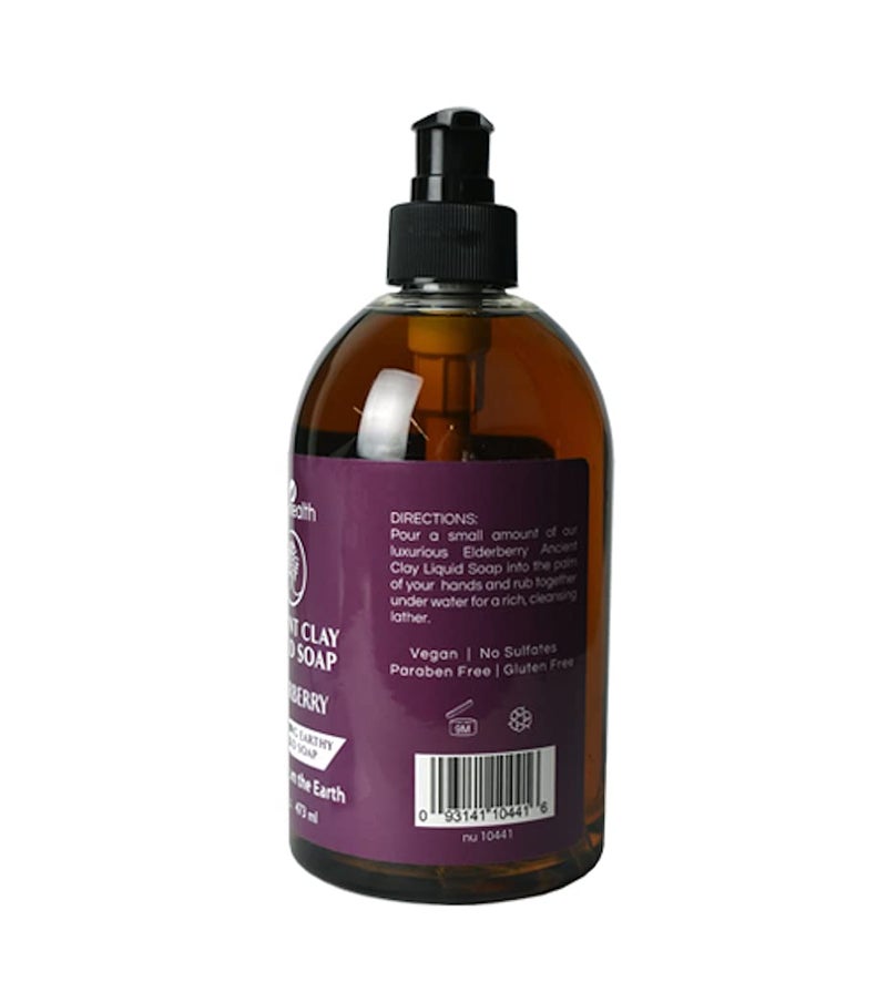 Adama Minerals Zion Health Ancient Clay Liquid Soap, Elderberry, 16 fl oz (473 ml) - Image 2