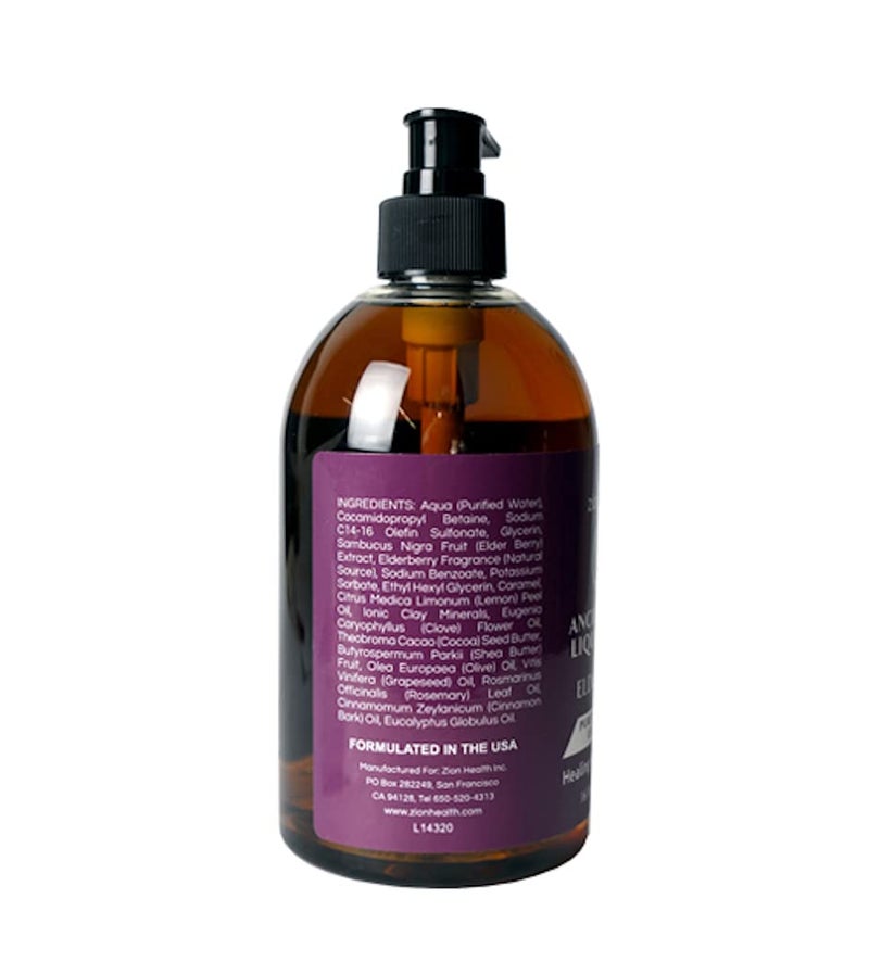 Adama Minerals Zion Health Ancient Clay Liquid Soap, Elderberry, 16 fl oz (473 ml) - Image 3