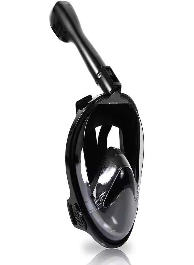 olpad Full Face Snorkel Mask with 180° Panoramic View, Anti-Fog & Anti-Leak Dry Top System, Action Camera Mount, Comfortable & Easy Breathing Dry Snorkel System (Black-S/M) - Image 1