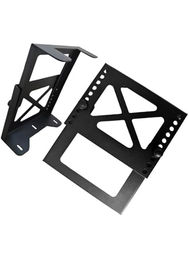 Under Desk Adjustable CPU Mount Metal Frame Bracket with Height Swivel Base - Image 1