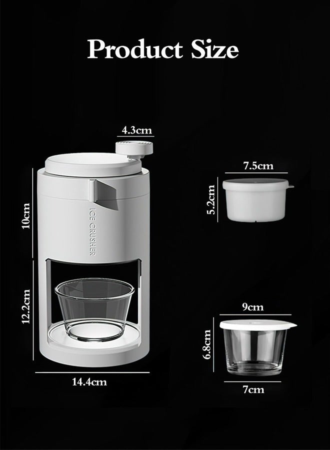 Small Multifunctional Diy Hand-Cranked Ice Machine  Portable Ice Crusher Hand Crank Ice Shaver Manual Blenders Ice Crushers Mini Hand-Operated Ice Shaver Slushie Household Kitchen Tool For Party Celebration White  - Image 2