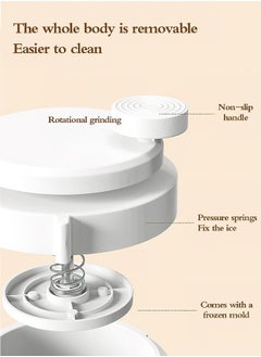 Generic Small Multifunctional Diy Hand-Cranked Ice Machine  Portable Ice Crusher Hand Crank Ice Shaver Manual Blenders Ice Crushers Mini Hand-Operated Ice Shaver Slushie Household Kitchen Tool For Party Celebration White  - Image 5