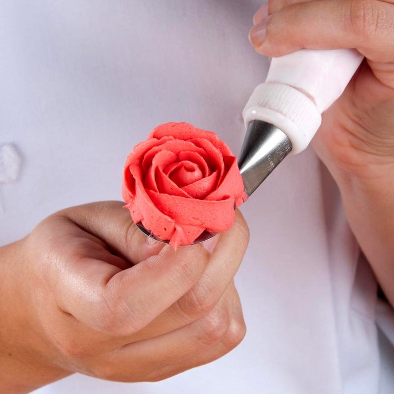 Dr.Pedi 5 Pieces Rose Flower Piping Tips Set Cake Decorating Tips Icing Piping Nozzles Set Cupcake Decorating Kit Cupcake Pastry Tool - Image 5