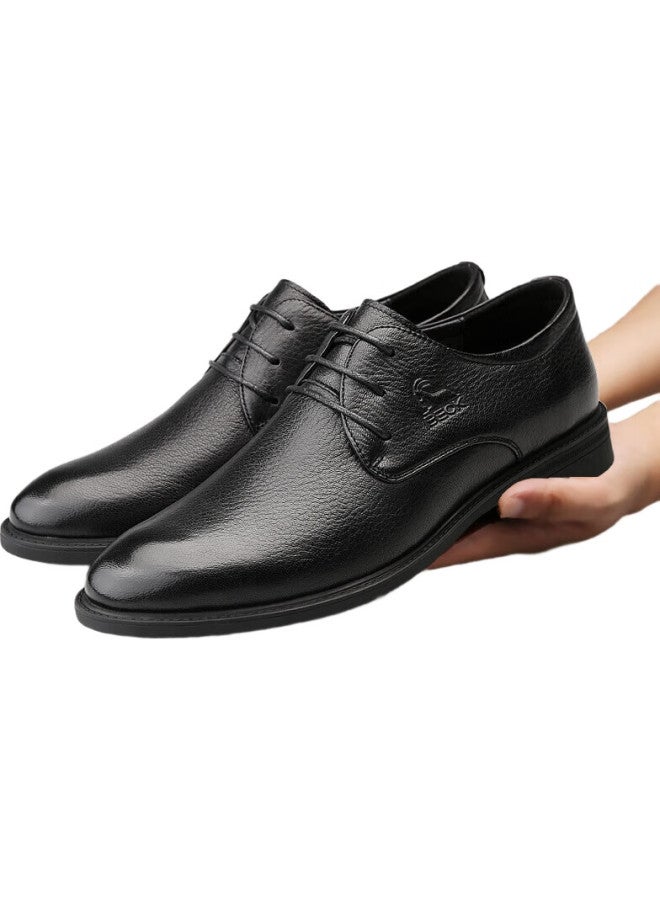 Beck Men's Business Formal Shoes British Style Trendy Genuine Leather Men's Shoes Workplace Commuting Derby Shoes Black Size 40 - Image 2