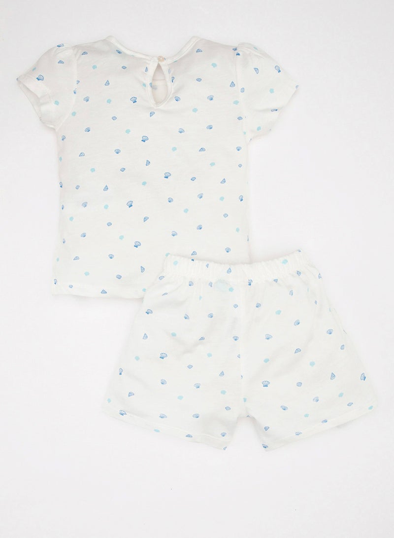 DeFacto Daisy Duck Short Sleeve Cotton Pajama Set With Shorts - Image 2