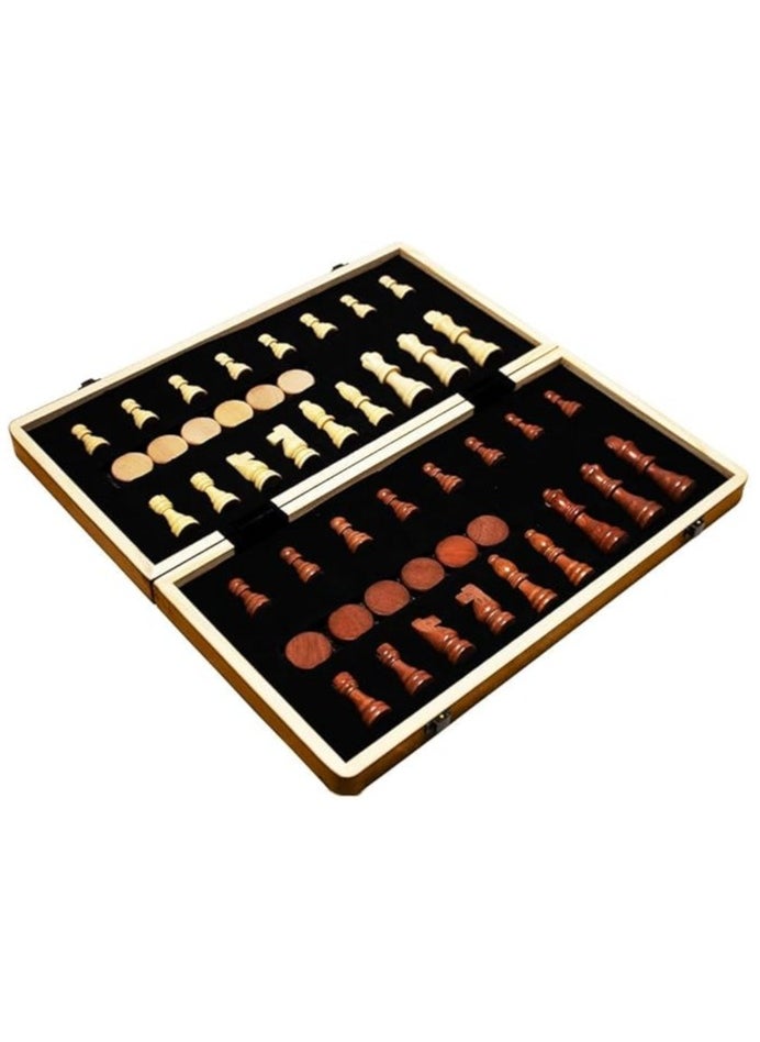 UKR UKR Magnetic Wooden Chess & Checkers Set for Kids – Classic Strategy Game for Family Fun & Learning | Portable Educational Board Game Combo for Children  - Image 4