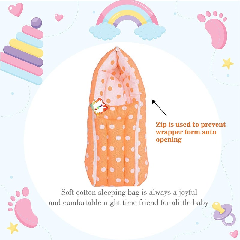 Bantoo New Born Baby Sleeping BagCarry BedBaby Wrapper 06 Months Orange - Image 5