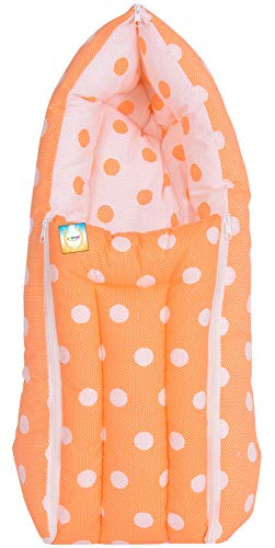 Bantoo New Born Baby Sleeping BagCarry BedBaby Wrapper 06 Months Orange - Image 1