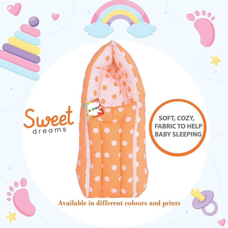 Bantoo New Born Baby Sleeping BagCarry BedBaby Wrapper 06 Months Orange - Image 2