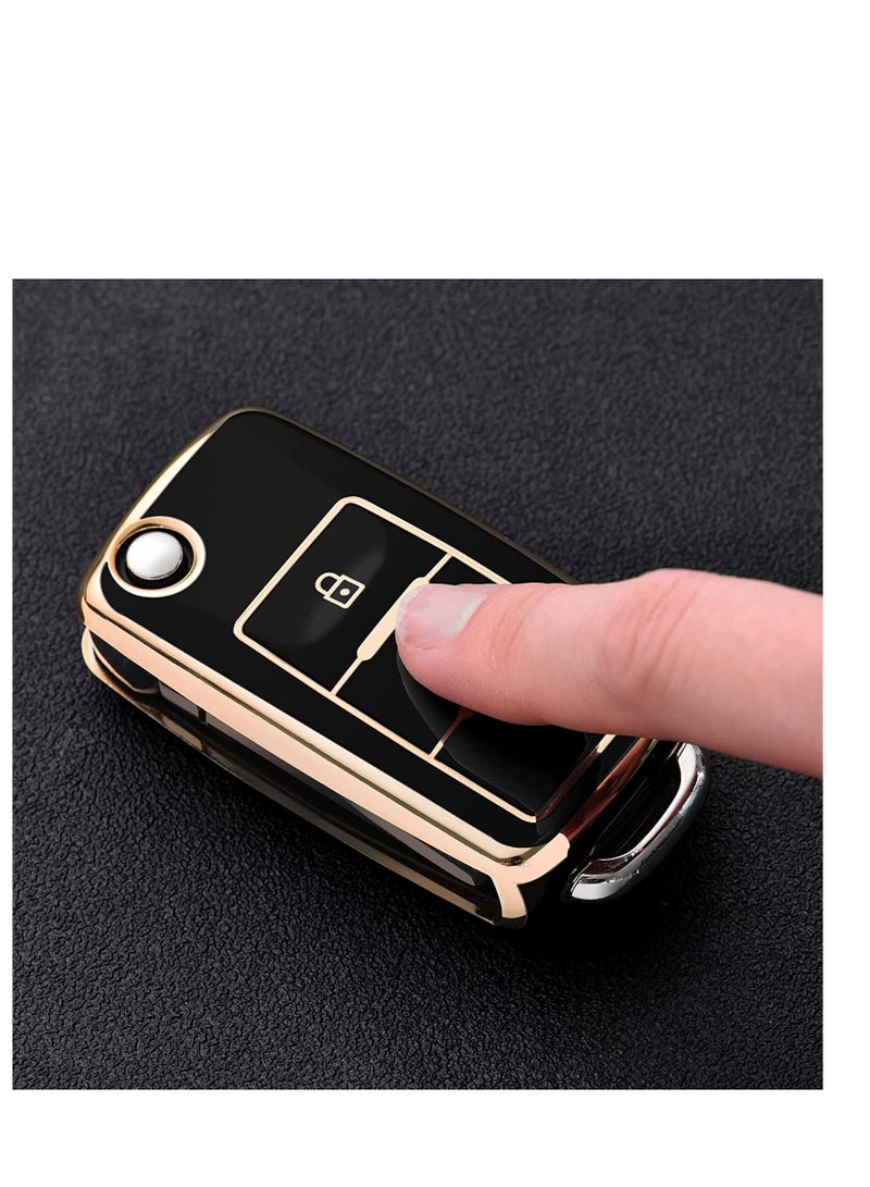 Zikra Key Fob Cover for VW Key Fob Cover, Premium Soft TPU 360 Degree Full Protection for VW Volkswagen Jetta Beetle Tiguan Passat Golf MK6 Polo 3 Buttons - Image 2
