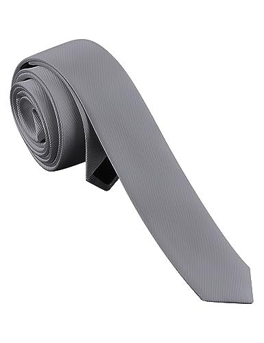 Branduce Men's Grey Ties Skinny Ties For Men Solid Pure Color 1.58" (4CM) Plain Slim Necktie (TA07-05) - Image 1