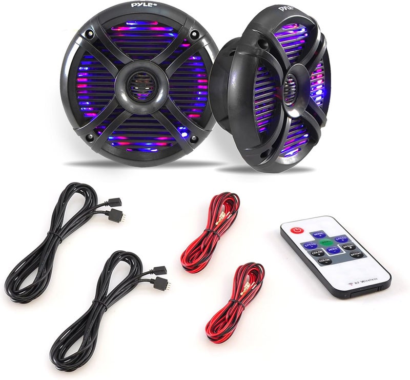 Pyle PLMRX68LEB Hydra 6" x 9" Waterproof Marine Boating Grade Speakers, Built-In Multi-Color LED Lights, 250 Watt, Pair - Image 4