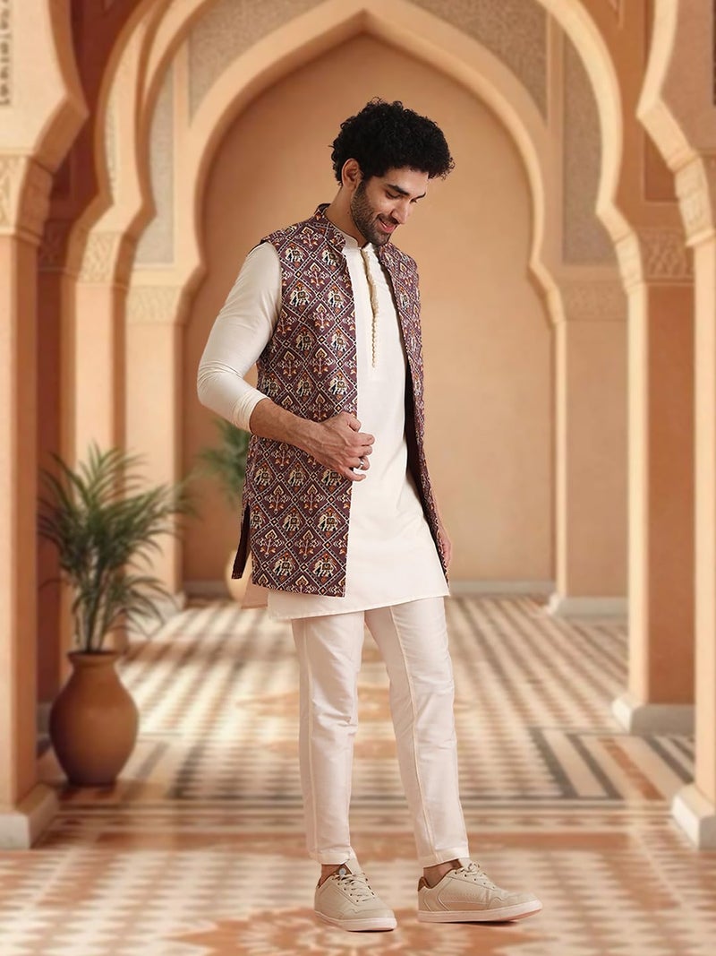 KISAH Kurta Pajama Set for Men with Modi Jacket – Ethnic Kurta for Man | Wedding Dress Set & Traditional Outfit - Image 5