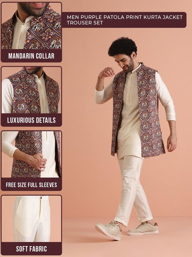 KISAH Kurta Pajama Set for Men with Modi Jacket – Ethnic Kurta for Man | Wedding Dress Set & Traditional Outfit - Image 3