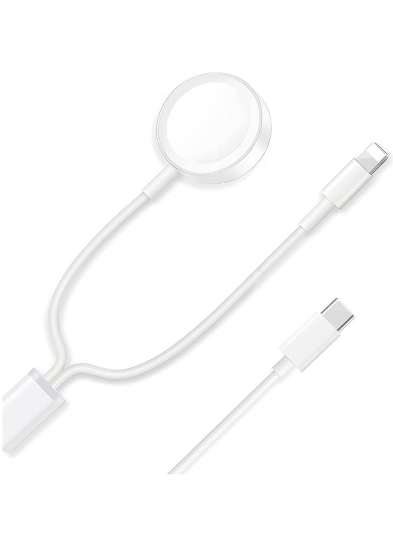USB C Watch Charger, Magnetic Charging Cable, 4.9 ft/2m, 2 in 1 iPhone Watch Charger for Apple Watch Series SE/8/7/6/5/4/3/2/1 iPhone 14/13/12/11 Pro/Pro Max/XS Max/XS/XR - Image 1