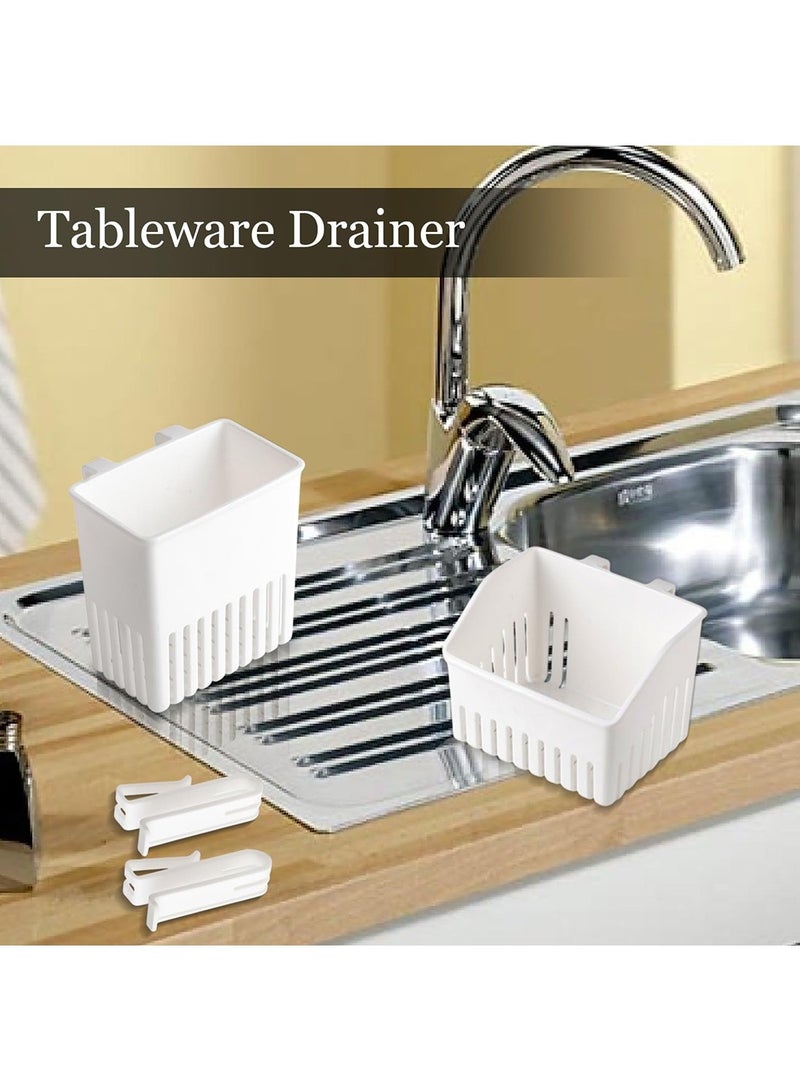 ممون مجموعة من 3 سلال تجفيف، مصفاة، مصفاة أدوات، رف تخزين السكاكين والشوك، رف تجفيف الأكواب، رف تجفيف الأكواب في المطبخ - Image 5
