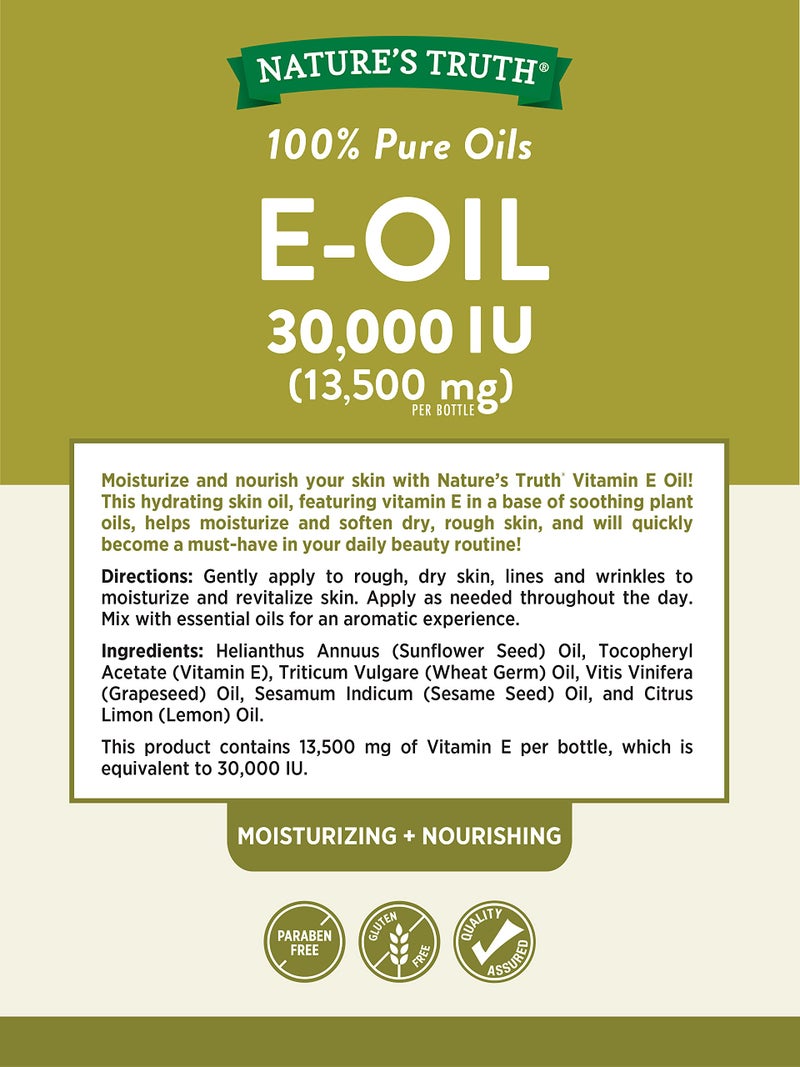 Nature's Truth Vitamin E Oil for Skin 30,000 IU | 100% Pure | 4 oz | Lemon Scented | GC/MS Tested | By Nature's Truth - Image 2