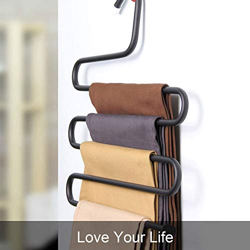 Everbuy® Metal S-Shape 5 Layers Magic Hanger for Wardrobe, Sarees, Pants, Scarfs & Other Clothes Multi Purpose Hanger, Made in India (Assorted Colour) - Image 4