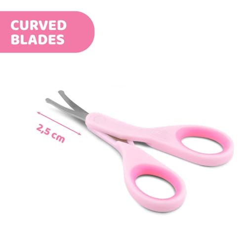 Chicco Baby Nail Scissor with Rounded Blade Ends for Safety, Easy Grip Handle, Grooming Accessory for Newborn Babies 0m+ (Pink) - Image 3